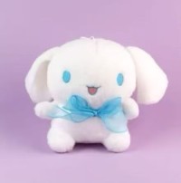 White and blue rabbit with bow Plush Toy Friends.